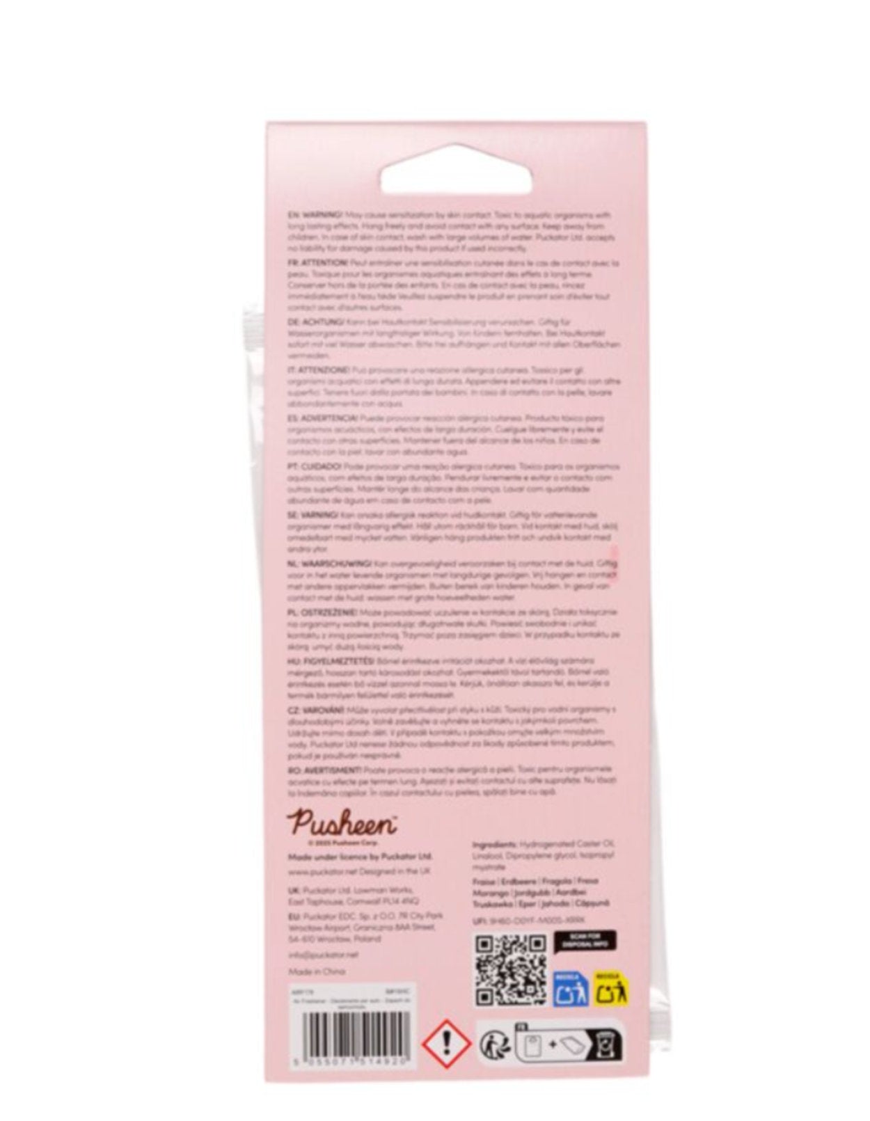 Pusheen the Cat Strawberry Heart Car Air Freshener