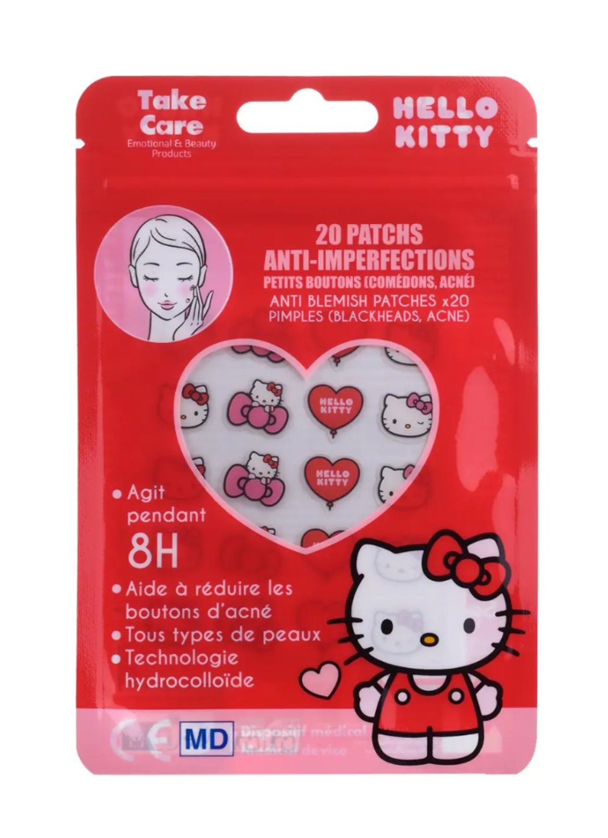 Hello Kitty Hydrocolloid Pimple Patches – 20 Anti-Blemish Stickers