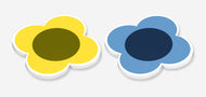 Orla Kiely Atomic Flower Trivet Set Blue/Yellow