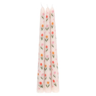 Kawaii Tulip Print Taper Candles – Set of Three