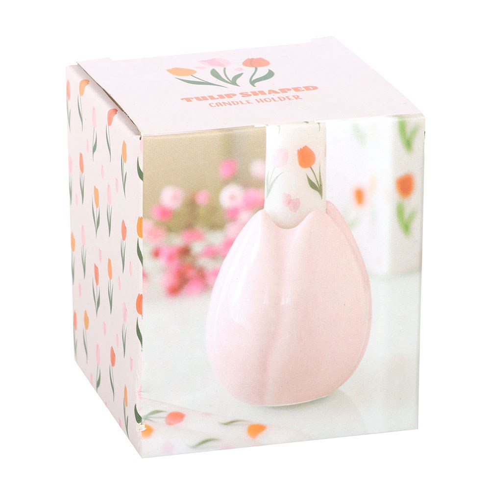 Kawaii Pink Tulip Candle Holder – Ceramic