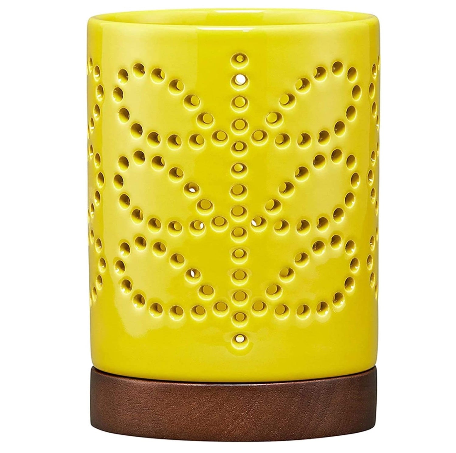 Orla Kiely Ceramic Lantern Linear Stem Candle Holder Sunflower Yellow