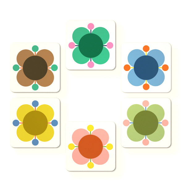Orla Kiely Set of 6 Coasters - Atomic Flower